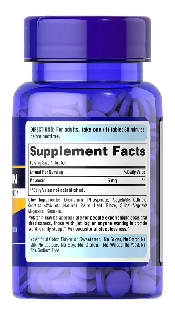 Мелатонін Puritan's Pride Melatonin 5 mg 120 таблеток - фото 2