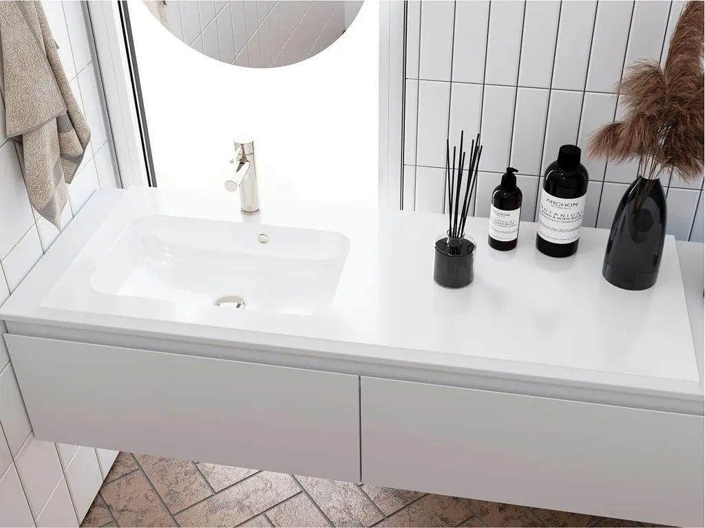 Умивальник Miraggio DELLA 1200 L (0000911) Miramarble, Глянцевий, Накладний/Врізний/Над пральною машиною, Білий - фото 5