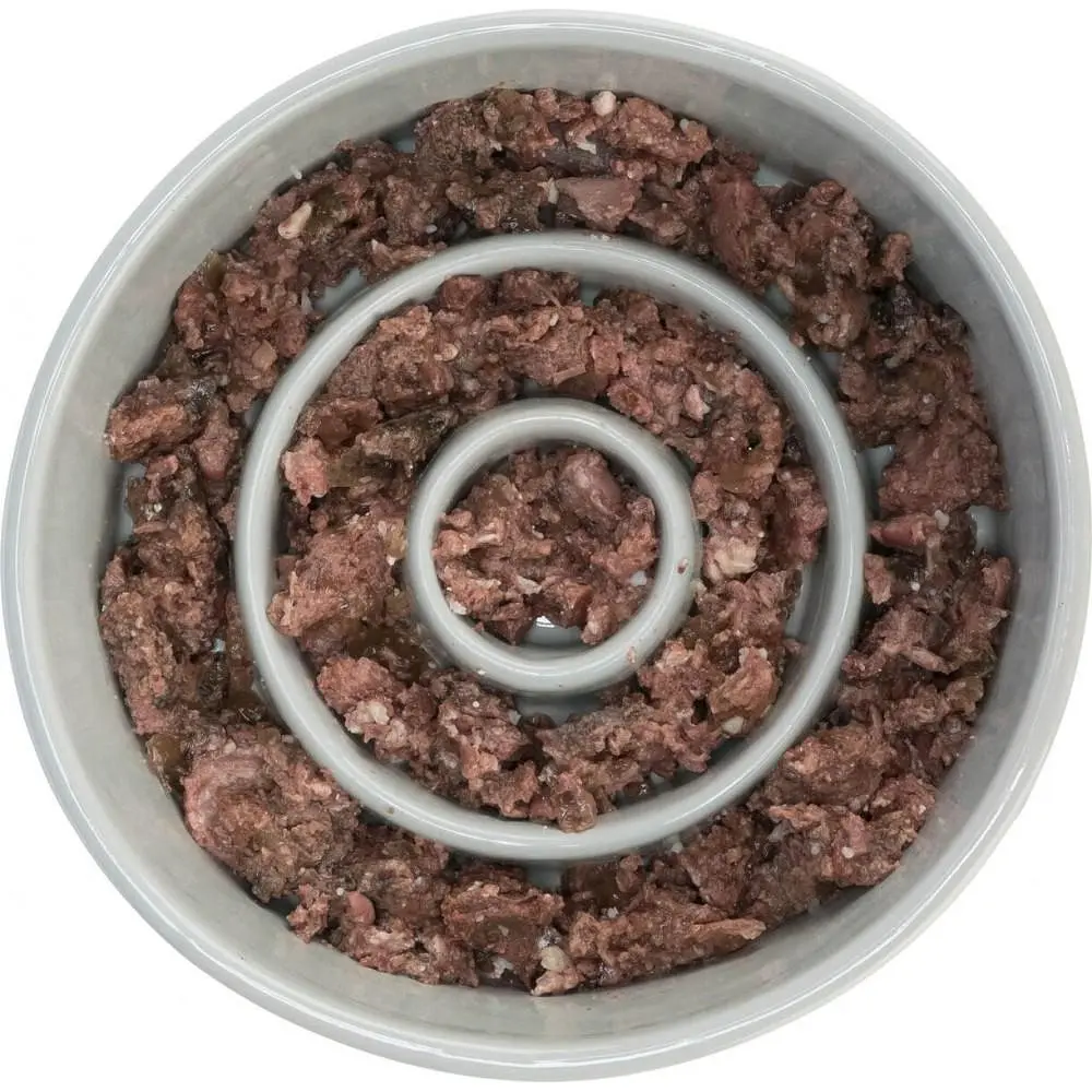 Миска Trixie Медленное кормление для собак, керамика, 14 см, 450 мл (серая/голубая) - фото 8