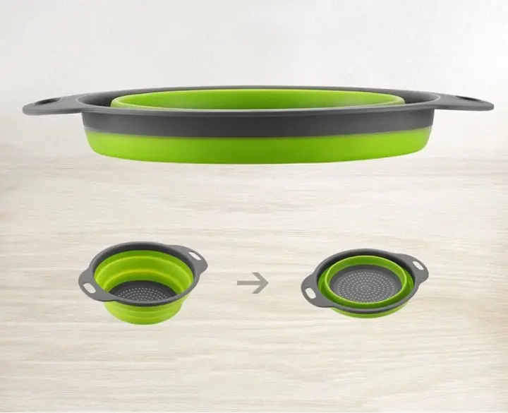 Друшляк силіконовий складаний великий + маленький Collapsible filter baskets - фото 5