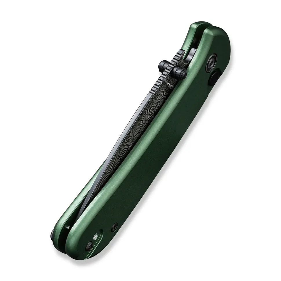 Ніж складаний кишеньковий Civivi Qubit, (7.6 см) Damascus/Aluminum темно-зелений - фото 6