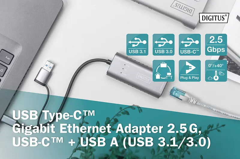 Адаптер Digitus USB-C/USB 3.0 - 2.5 Gbps Ethernet teh0018487 - фото 10