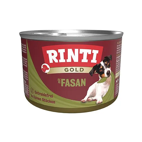 Беззерновий вологий корм Rinti Gold mit Fasan Рінті повнораціонний натуральний для собак, Фазан 185 г (91028)