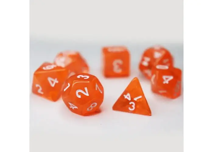 Набір кубиків Transparent 7 Dice Set - Orange , 7 шт. (g7dtran03) - фото 3