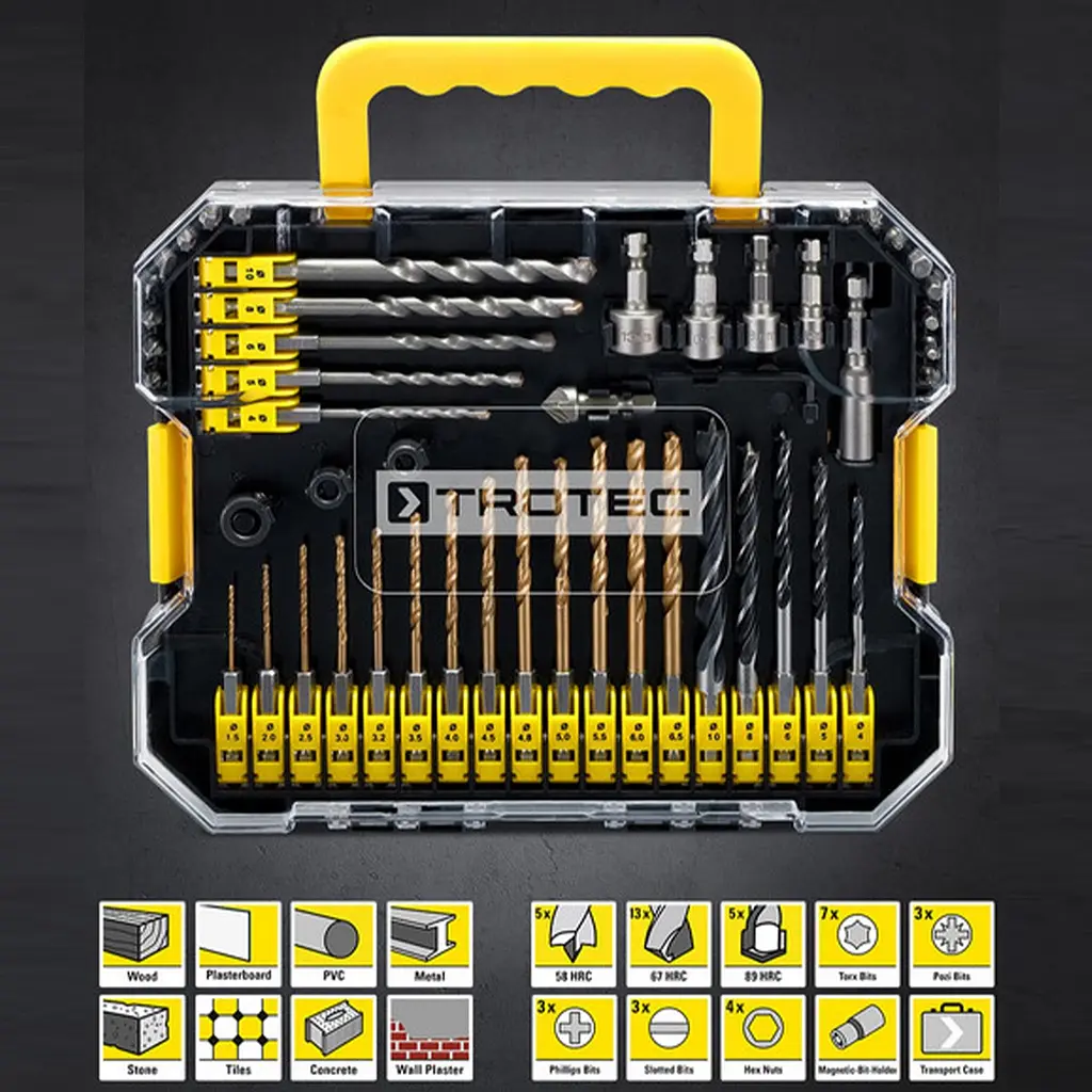 Набір біт і свердел Trotec 49 pieces Hexagon Shank Drill and Bit Set (6200001160) - фото 17
