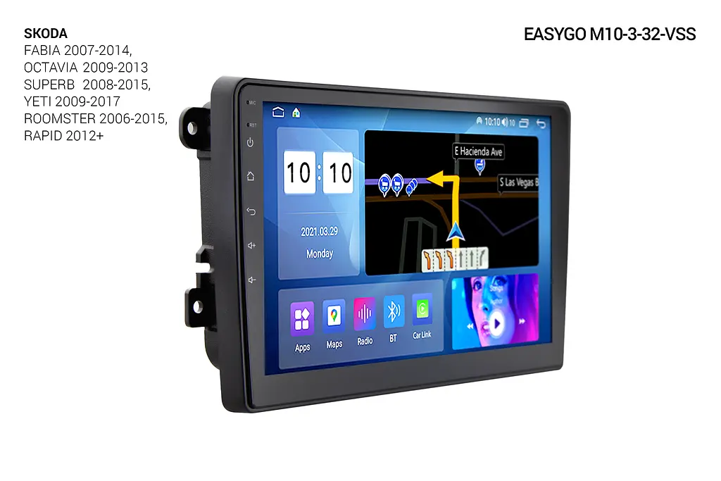 Штатна автомагнітола EasyGo M10-3-32-VSS_1 Skoda Universal - фото 4