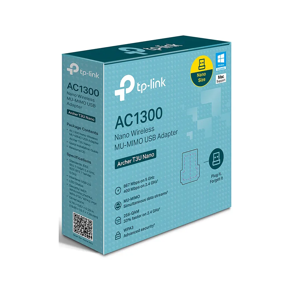 Сетевая карта Wi-Fi TP-Link ARCHER-T3U-NANO - фото 3