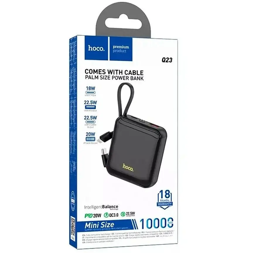 Павербанк Hoco Q23 Blade 22.5W+PD22W 10000 mAh Black - фото 4