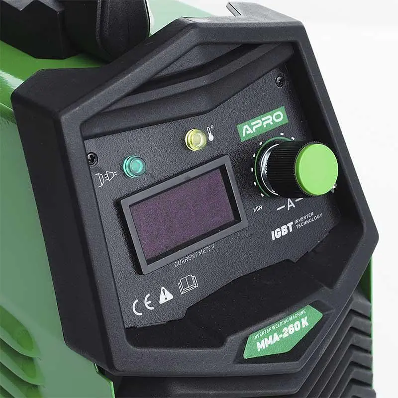 Сварочный аппарат инверторный Apro MMA-260K 4 мм с набором кабелей + пластиковый кейс 30412 - фото 7