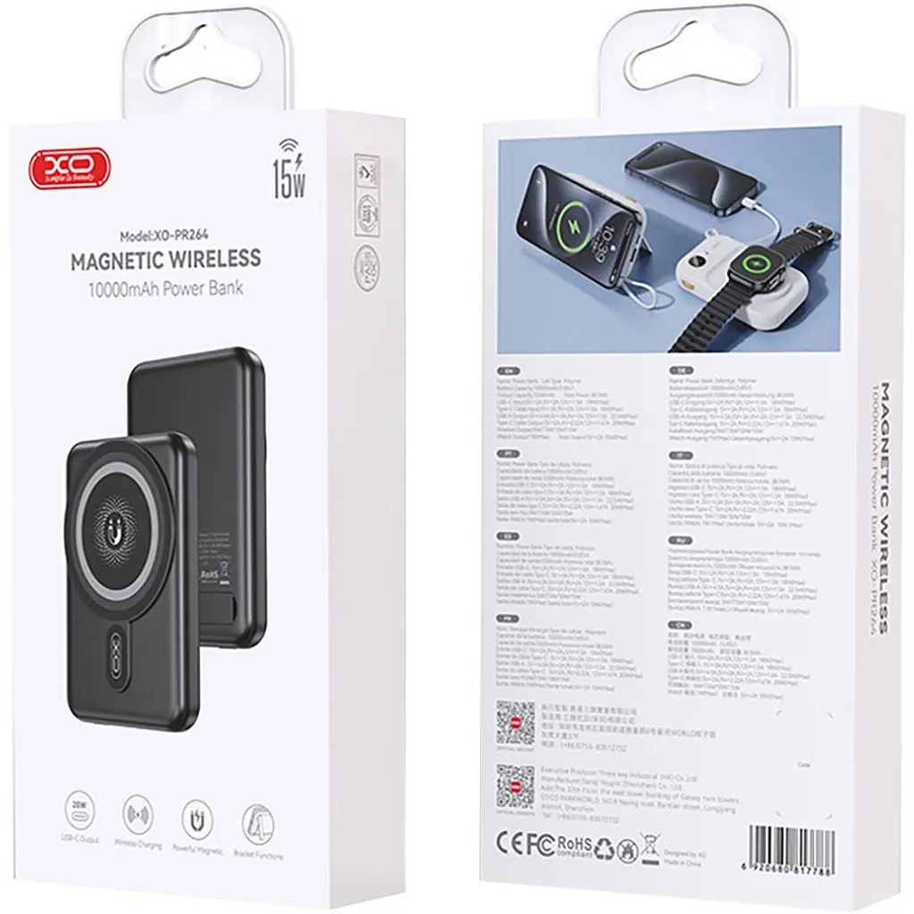 Зовнішній акумулятор XO PR264 10000mAh 20W Black [172648] - фото 4