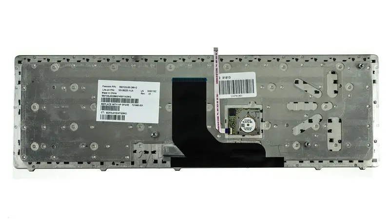 Клавіатура для ноутбука HP (ProBook: 6570b) rus, чорна, срібна рамка - фото 2