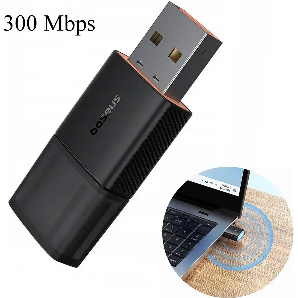 Wi-Fi адаптер Baseus FastJoy Series 300Mbps (B01317600111-03) [102574] - фото 3