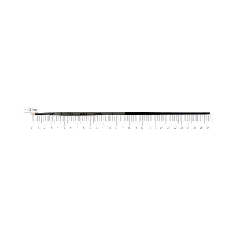 Пензель синтетика плоска Terra 1608F №0 довга ручка ROSA (4823098533801) - фото 2