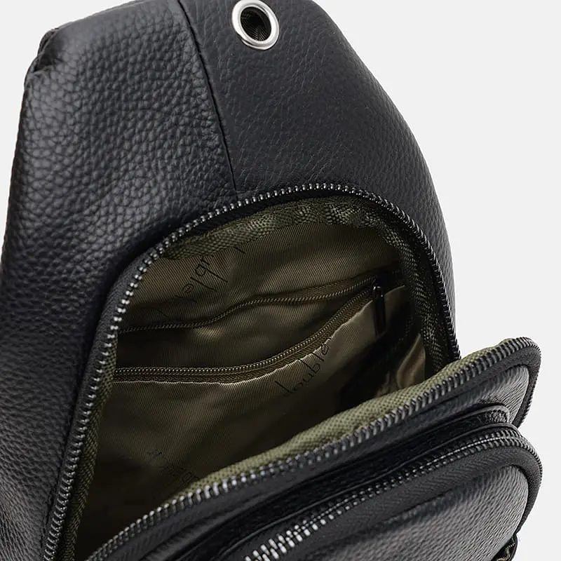 Чоловічий рюкзак через плече Borsa Leather k1338-black 30х17х8 см Чорний - фото 5