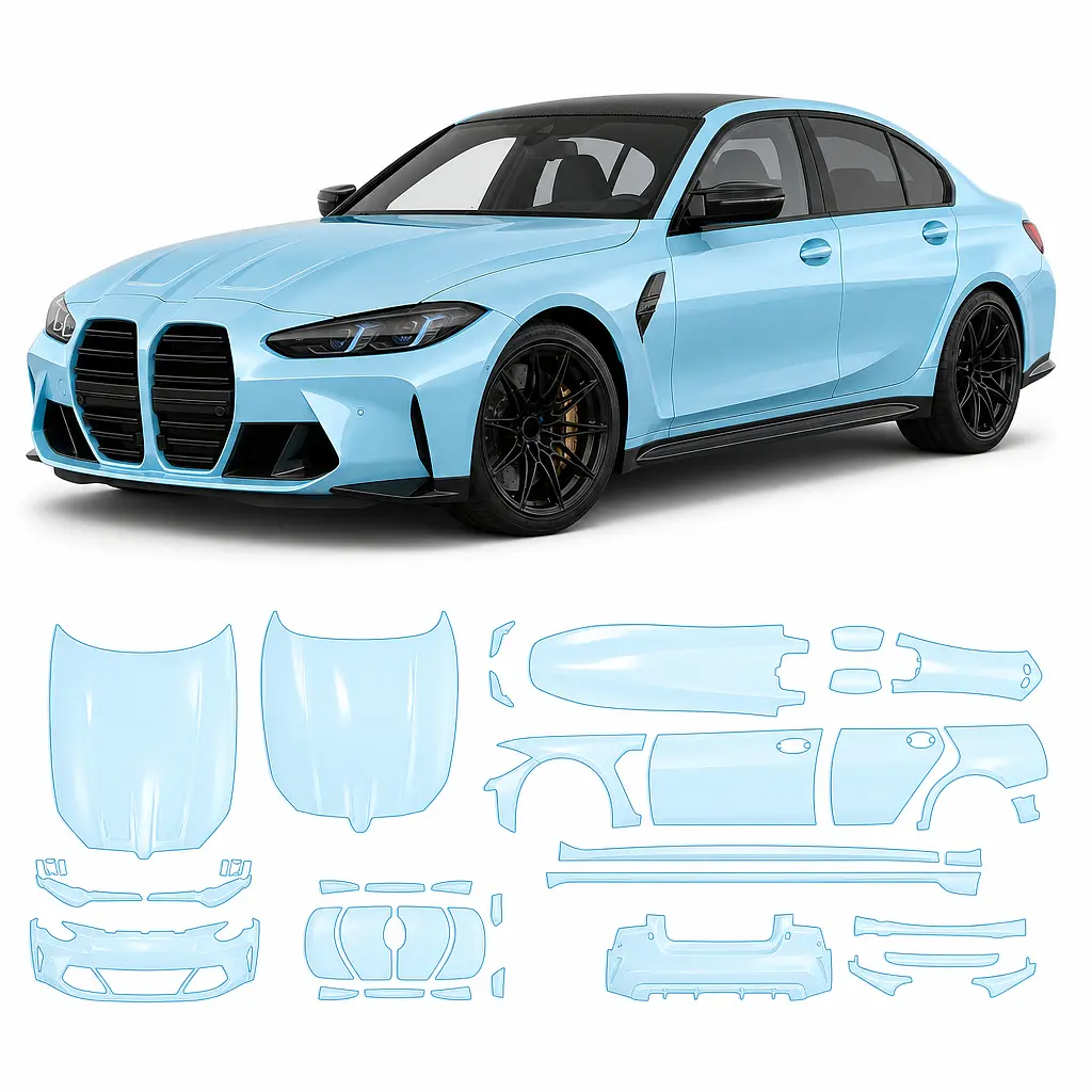 Антигравійна захисна бронеплівка за лекалами для BMW M3 G80 facelift 2024- повний кузов