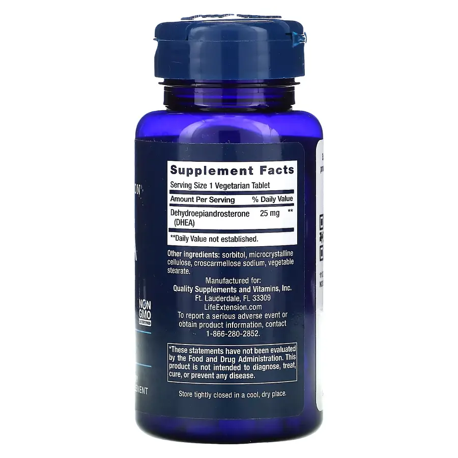 Стимулятор тестостерона Life Extension Dhea Dissolve 25 мг 100 таблеток - фото 2