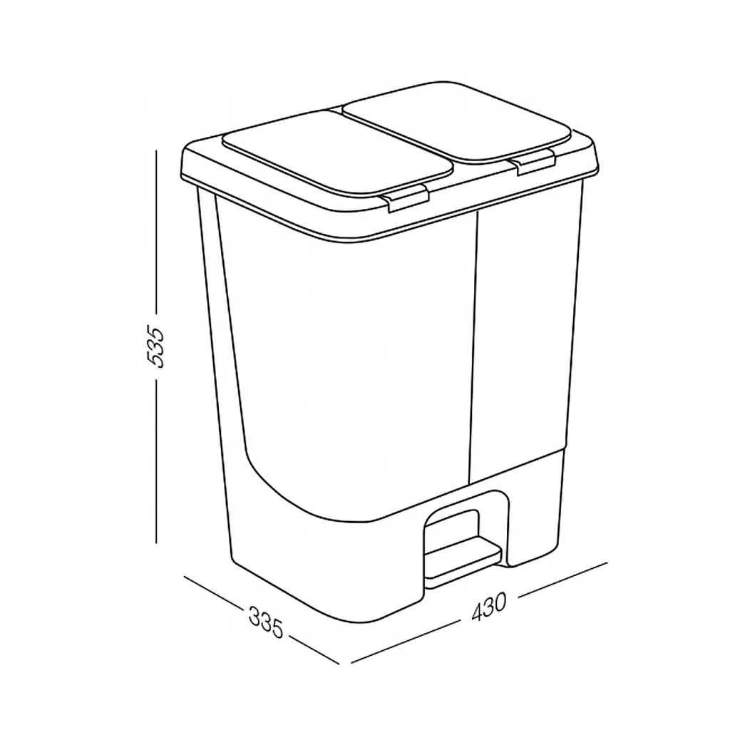Відро для сміття з кришкою сортувальне МVM, 20+20 л, сіре (BIN-05 (20+20L) LIGHT GRAY/GRAY) - фото 7
