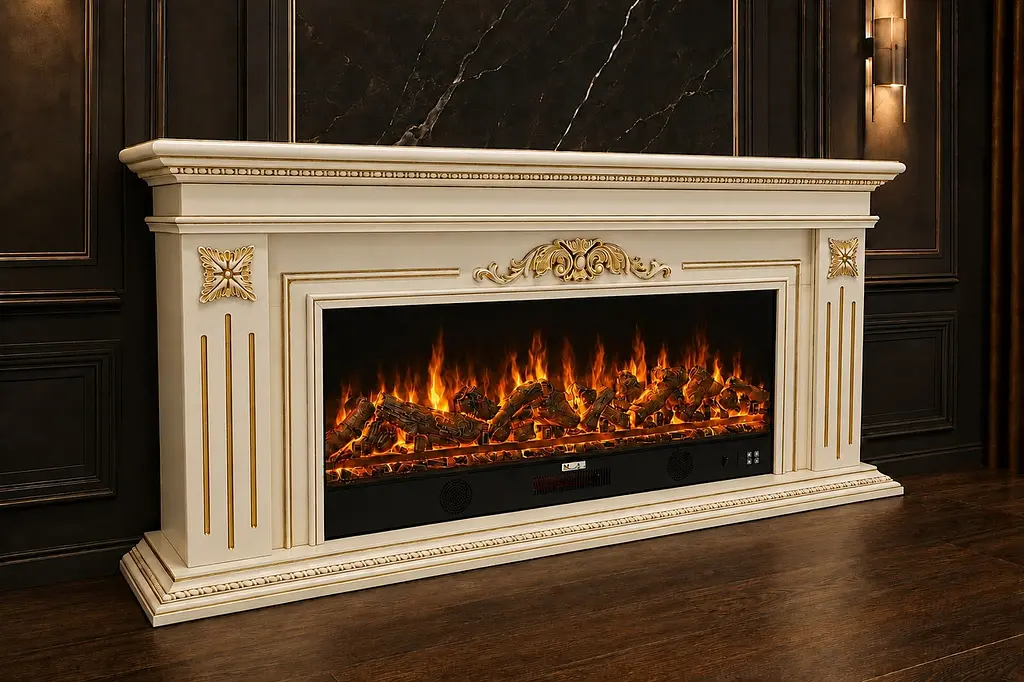 Електричний камін Nevada luxe Ivory 1500 Вт з порталом, звук потріскування дров (10080153) - фото 7