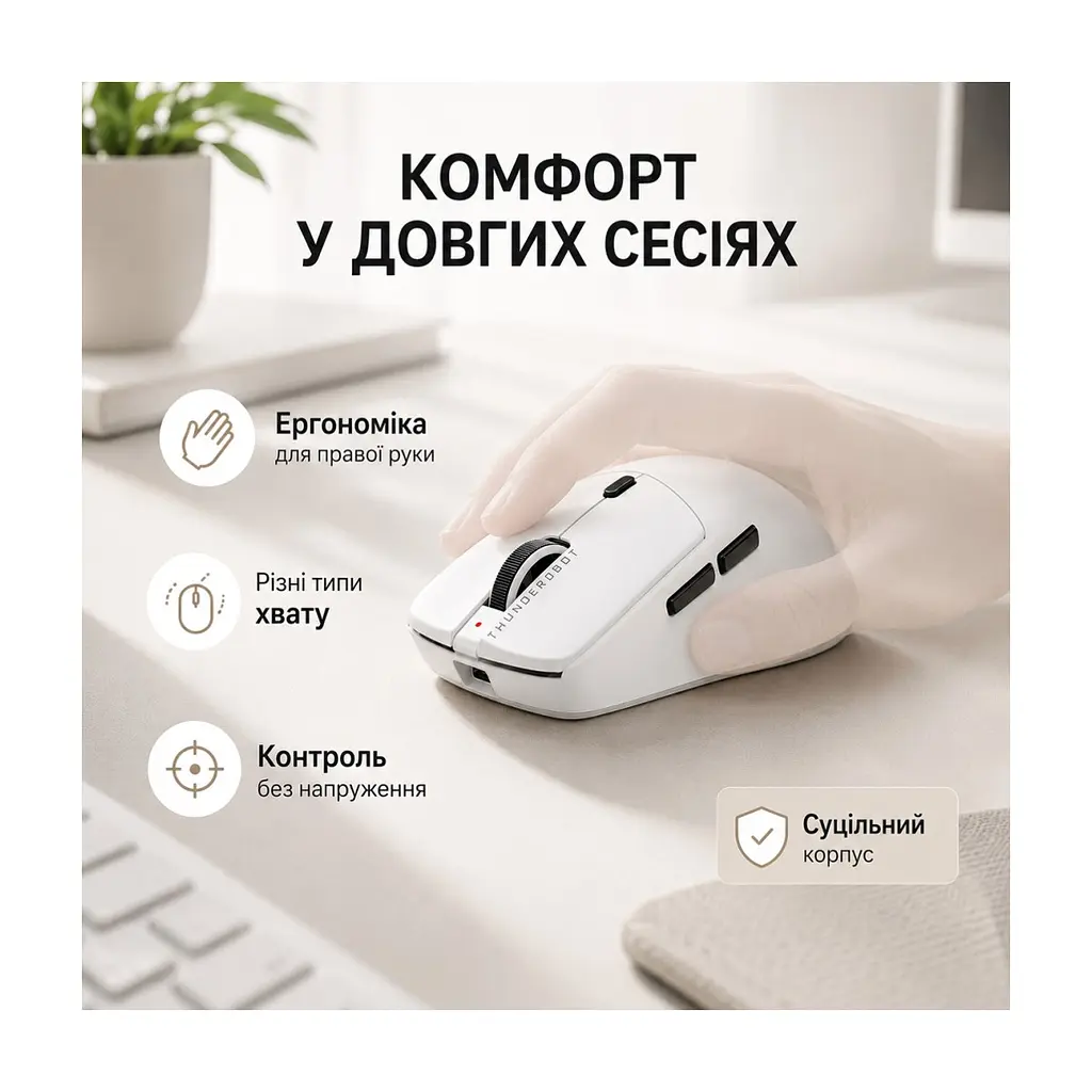 Мышка Thunderobot ML6Pro Tri-mode White (6932066315771) - фото 3