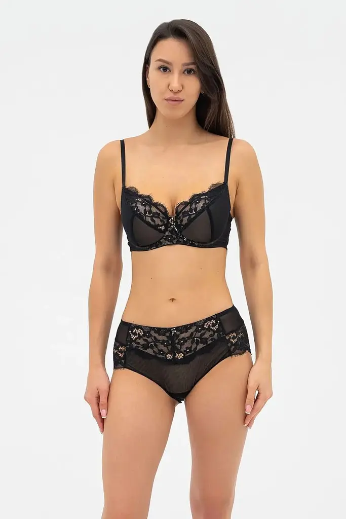 Жіночі трусики KRISTINA 020 435 08 Effetto Lingerie чорний-піон 46/2XL - фото 3