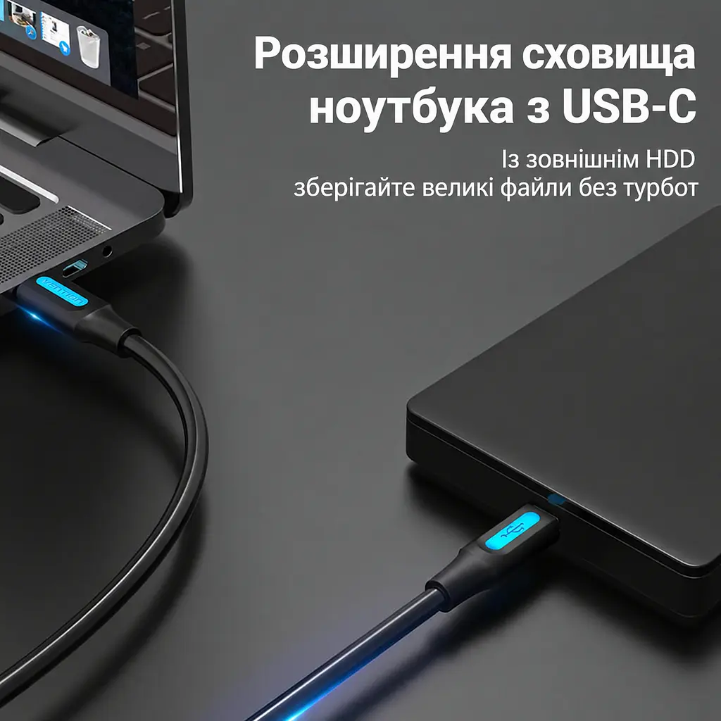 Кабель Vention COWBD USB-C - Mini-USB 0,5 м чорний (COWBD) - фото 10