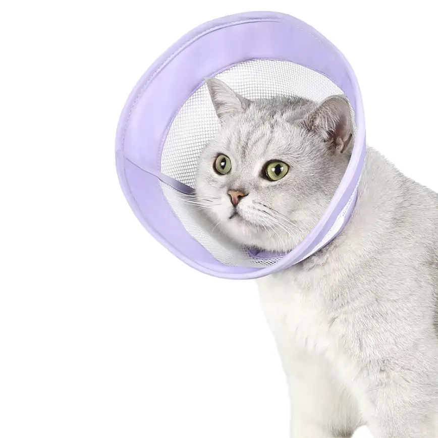Захисний комір для котів Derby Breathable Cat Elizabeth Collar, Purple, L 20-26 см - фото 3