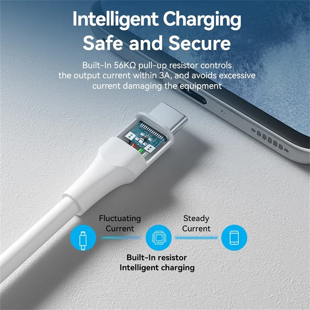 Кабель USB 2.0 AM-Type-C M, 1 м, 18W білий Vention - фото 8