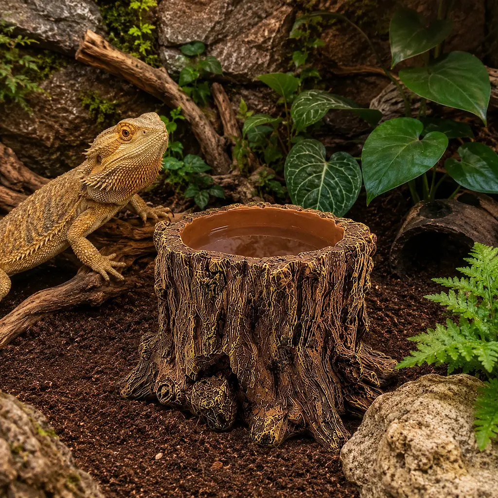 Декорація Hobby Wildwood Stump 15x14,5x9 см - декоративний пень, поїлка, горщик для тераріуму (40849) - фото 3