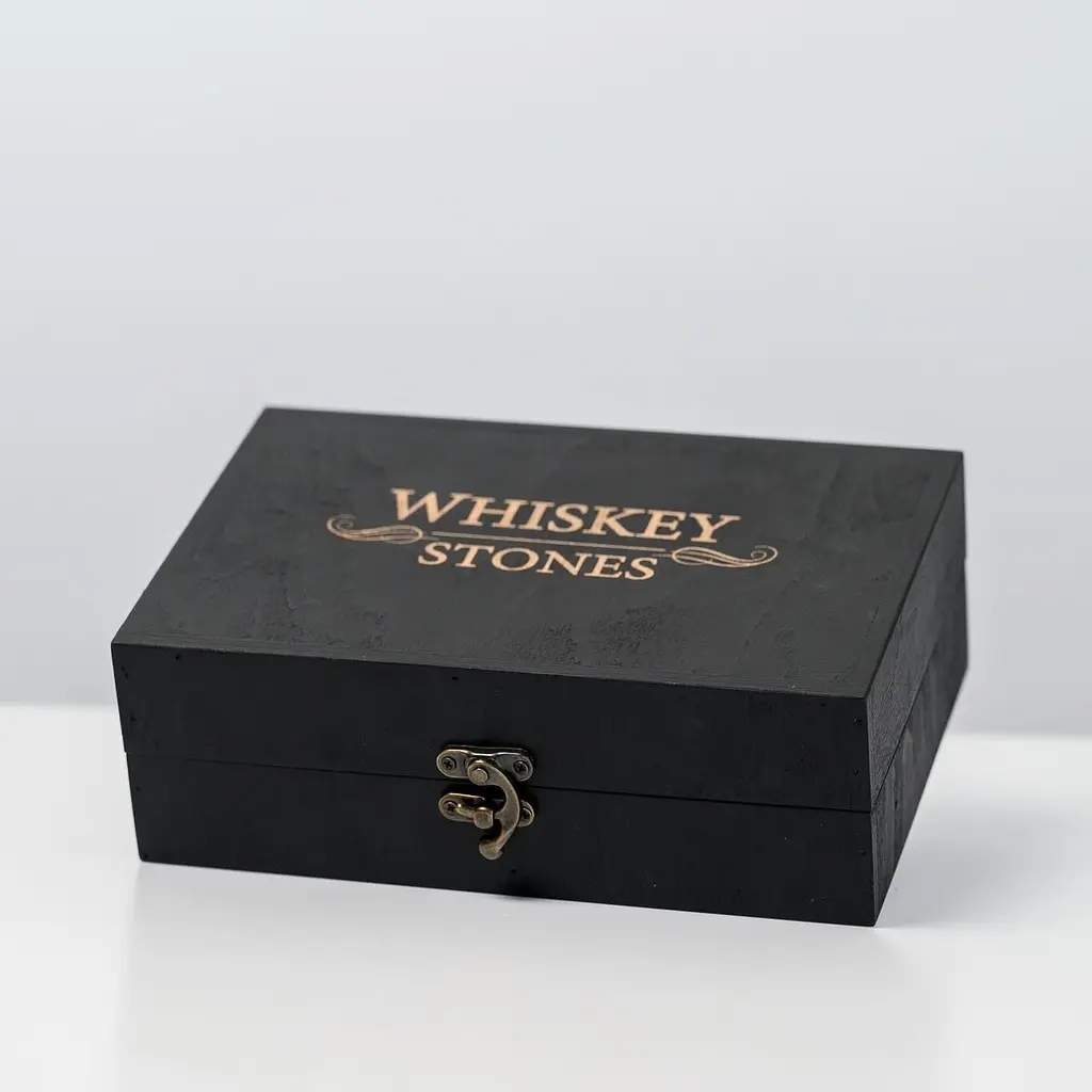Подарунковий набір Whiskey Stones "Сталевий" чорний - 6 сталевих кубиків для охолодження віскі - фото 11