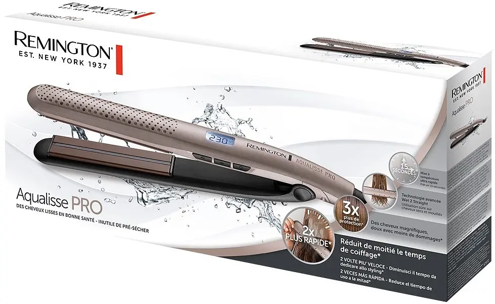 Випрямляч Remington Aqualisse PRO, 230 Вт, температурних режимів 10, дисплей, кераміка, сріблястий - фото 3