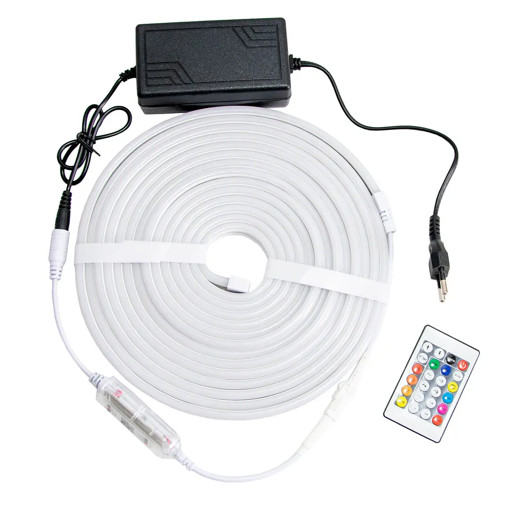Силіконова LED стрічка неон 5 метрів світлодіодна RGB стрічка Neon Flexible Light Strip 5A - фото 5