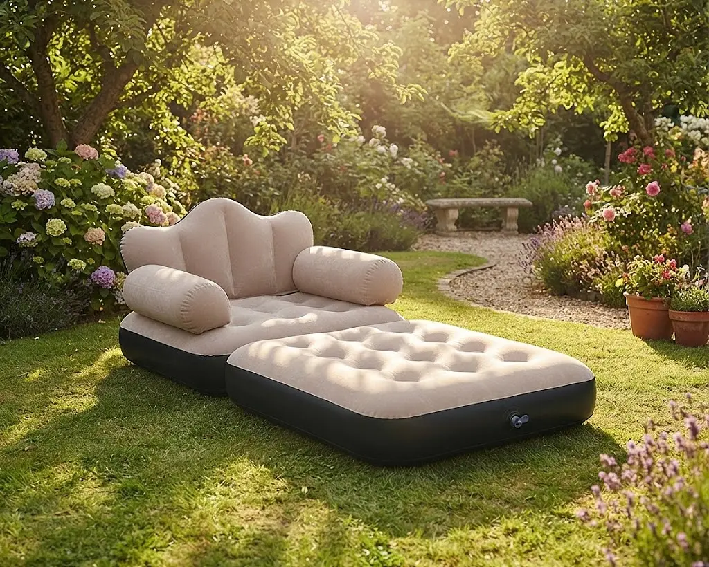 Надувне ліжко трансформер / Односпальне крісло 178х86х64 см / Надувне крісло ліжко для дому та кемпінгу - фото 5