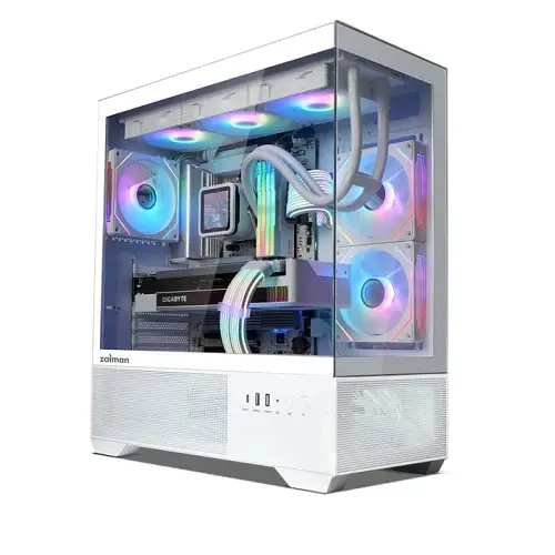 Корпус Zalman Chronix V2, White, Mid Tower, без БЖ, для ATX / Micro ATX / Mini ITX, 1xType-C / 1xUSB 3.0 / 1xUSB 2.0, макс. CPU - 165 мм / VGA - 410 мм, 3x120 мм RGB (reversed), бічна панель із загартованого скла - фото 2