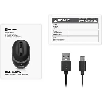 Компьютерная мышка Real-El RM-440W Wireless/Bluetooth Black (EL123200045) - фото 8
