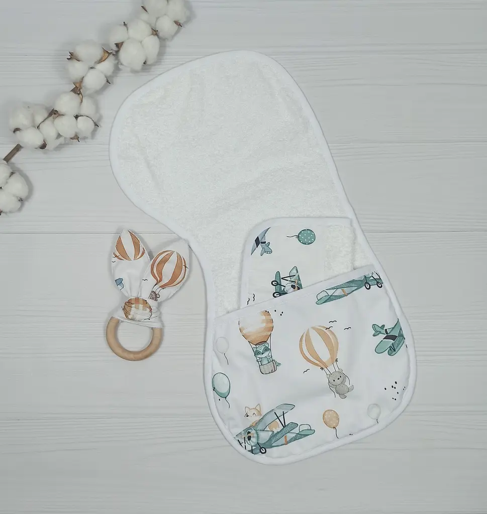 Набір для гігієни немовляти BeBidas + слинявчик a.l.babybox Політ звірів - фото 2