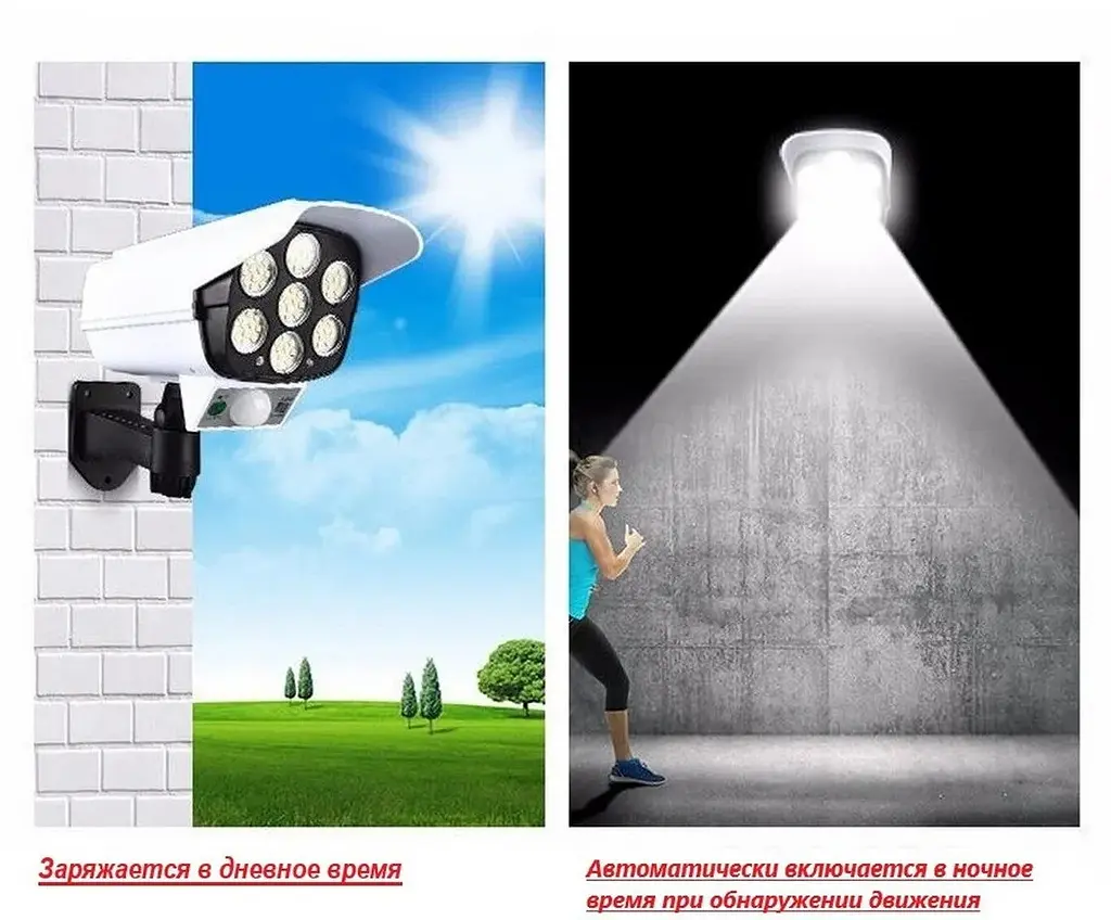 Вуличний ліхтар у вигляді камери Solar Light BL JLP 2178 Прожектор – світильник з датчиком руху на сонячній батареї Муляж камери - фото 6