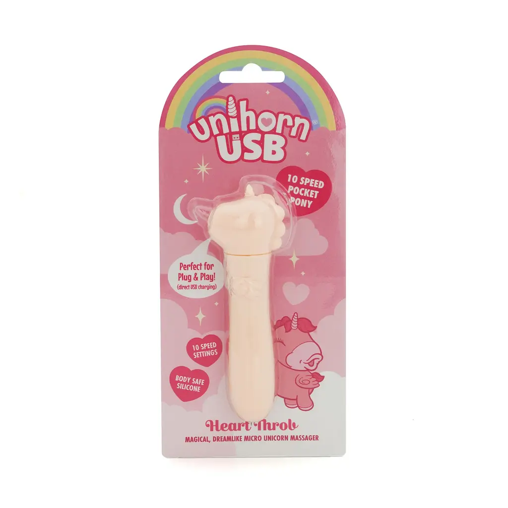 Вібратор-єдиноріжка Unihorn USB Bullet - Heart Throb, віброкуля, USB-зарядка, 10 режимів - фото 6