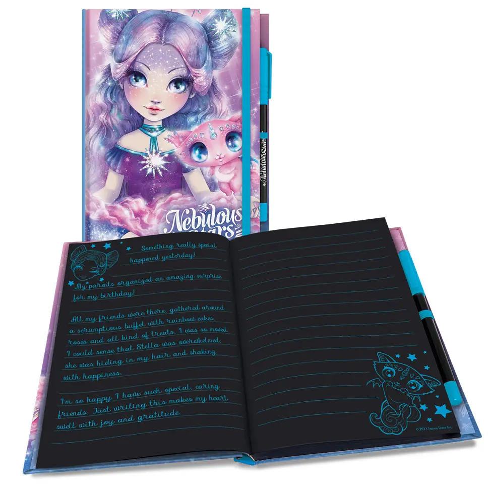 Блокнот Nebulous Stars чорні аркуші Делюкс Небулія 11583-1 з ручкою - фото 2