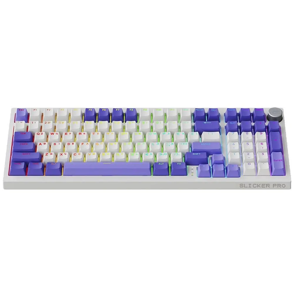 Клавіатура Proove Gaming Slicker Pro (Ukraine Layout) White Purple (WKSLP0022417) - фото 7