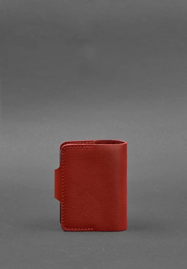 Женский кожаный кард-кейс 7.1 (Книжечка) красный - фото 5