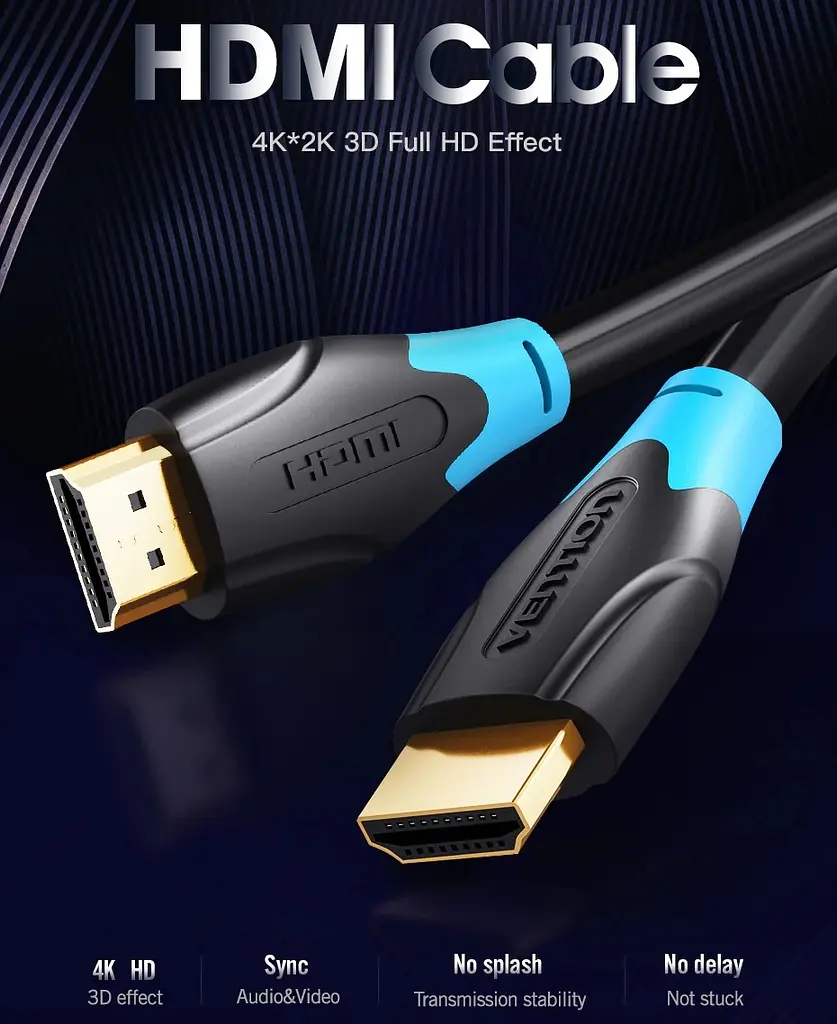Кабель HDMI M - M, 15.0 м, V2.0, 4K/HD 60Гц, PVC type, чорний, Vention - фото 7