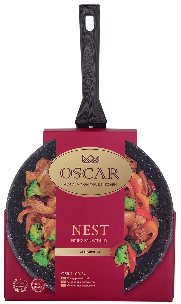 Сковорода Oscar Nest глубокая с крышкой 24 см (OSR-1100-24) - фото 2