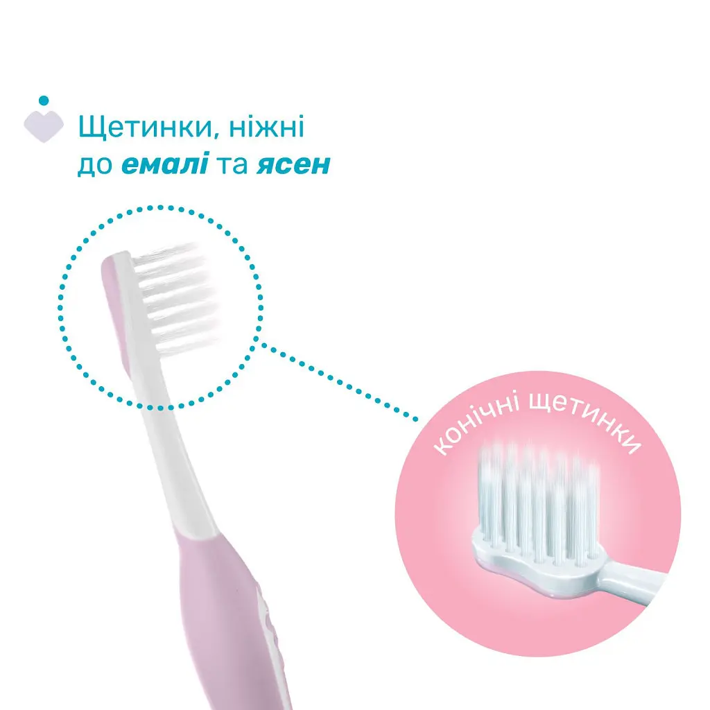 Дитяча зубна щітка Chicco для перших зубів, 6-36 міс. рожева (8058664174683) (12081.00) - фото 3