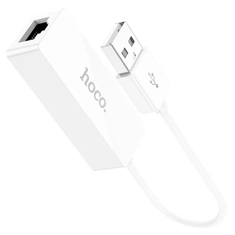 Перехідник - мережева карта Hoco UA22 Acquire Usb ethernet adapter (100 Mbps) - фото 6
