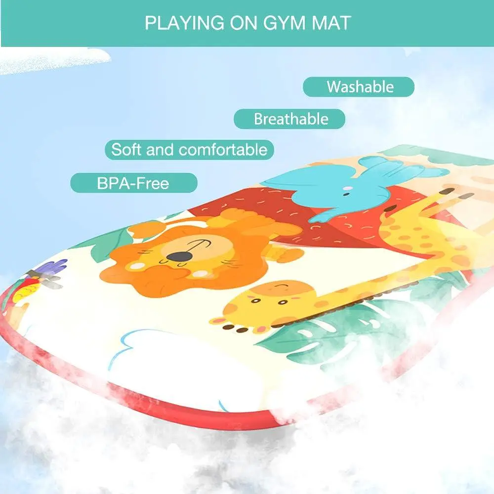 Музыкальный центр активности Baby Gyms Play Mats Kick&Play Piano Gym Tummy Time — Мягкий коврик для новорожденных - фото 3