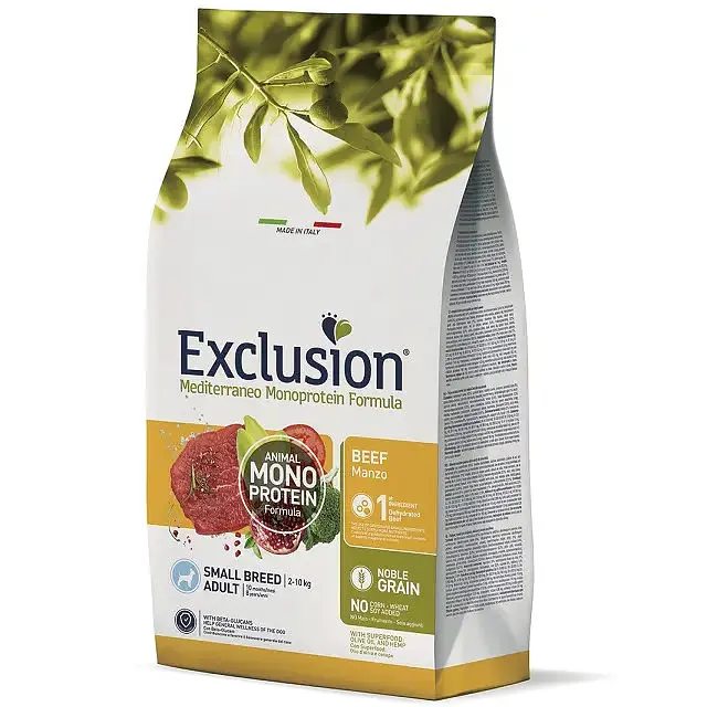 Сухий корм для дорослих собак дрібних порід Exclusion Noble Grain Adult Beef Small Breed, з яловичиною, 500 г - фото 2