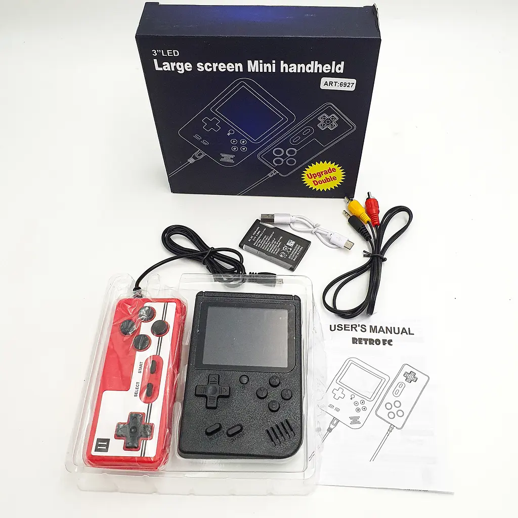 Портативна ігрова ретро консоль з додатковим джойстиком 8bit 400 ігор Game Box чорна - фото 2