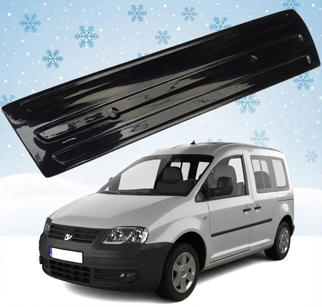Зимові накладки на бампер Volkswagen Caddy 2004-2010 Глянець (Voron Glass)
