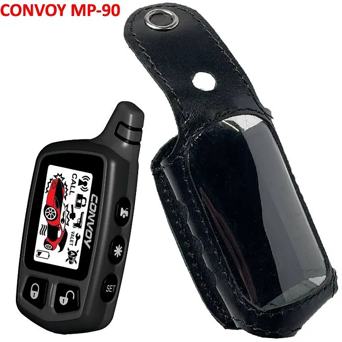 Чохол на пульт сигналізації Convoy MP-90 LCD 2-Way шкіряний чорний - фото 2