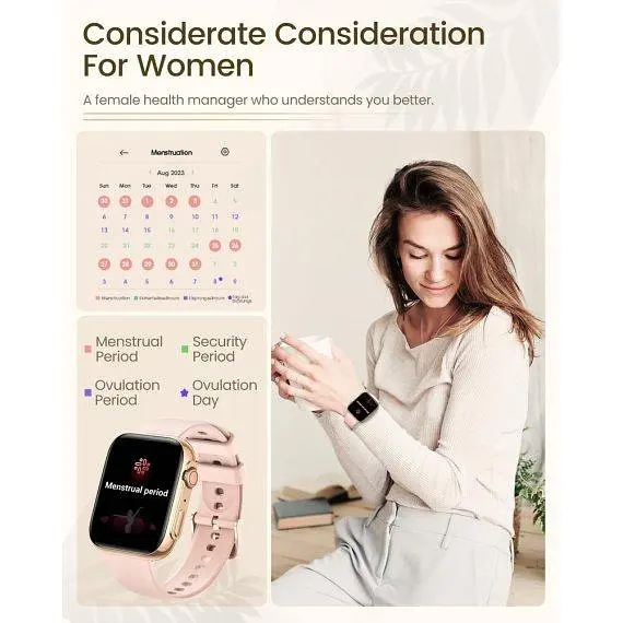 Жіночий розумний смарт годинник Smart Sensation + 2 ремінці (Gold) - фото 5